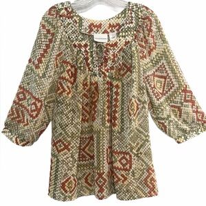 ALFRED DUNNER Relaxed Fit Tunic Blouse - Size 16